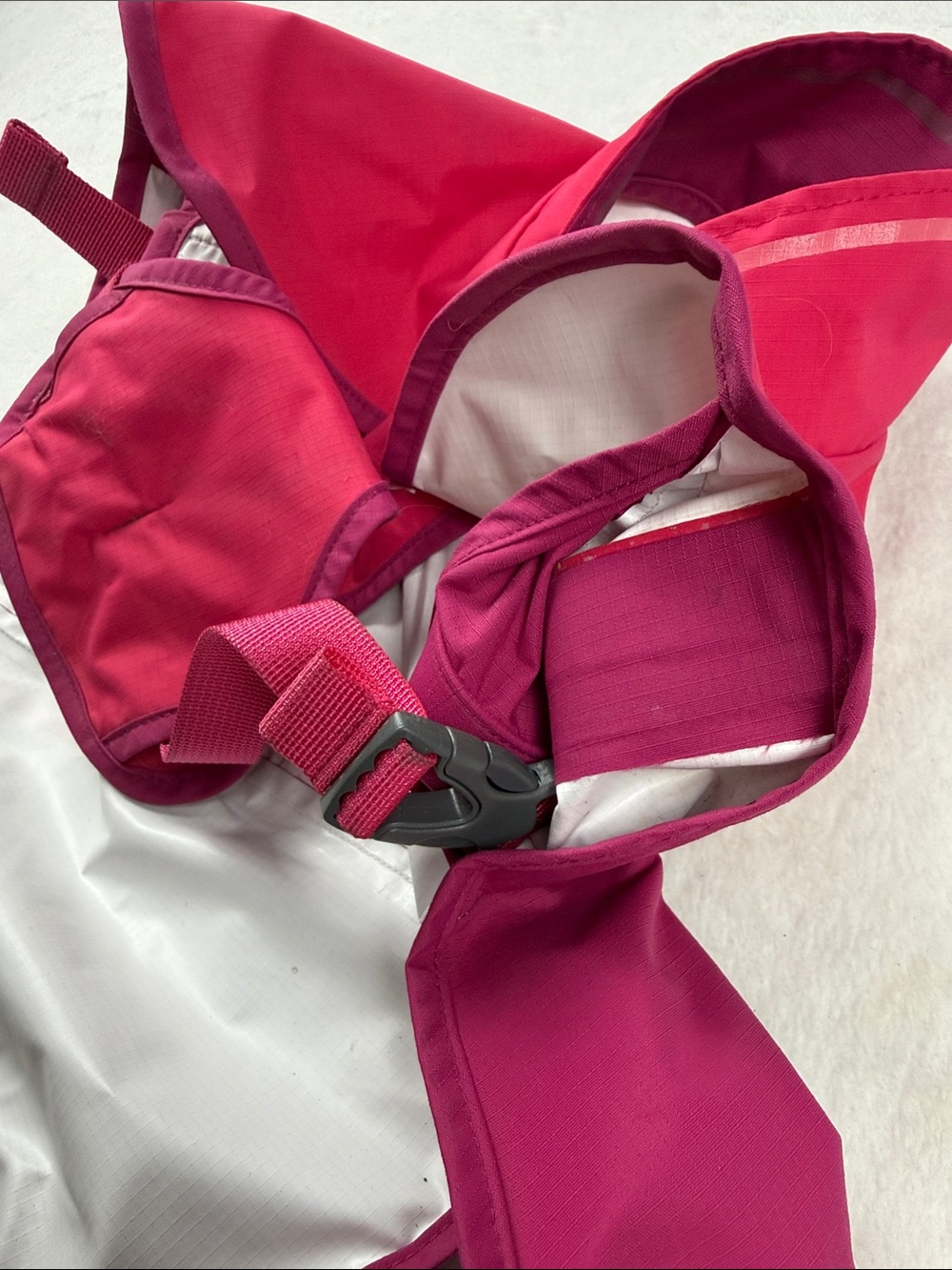 Ruffwear Sun Shower Dog Raincoat in Hibiscus Pink Two-Tone Pink Dog Rain Jacket - Picture 6 of 6